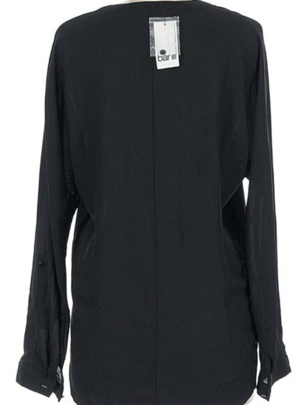 NWT Bar III Size M long sleeve black blouse